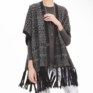 Banana Republic Heritage Wool Blend Fringe Cape
